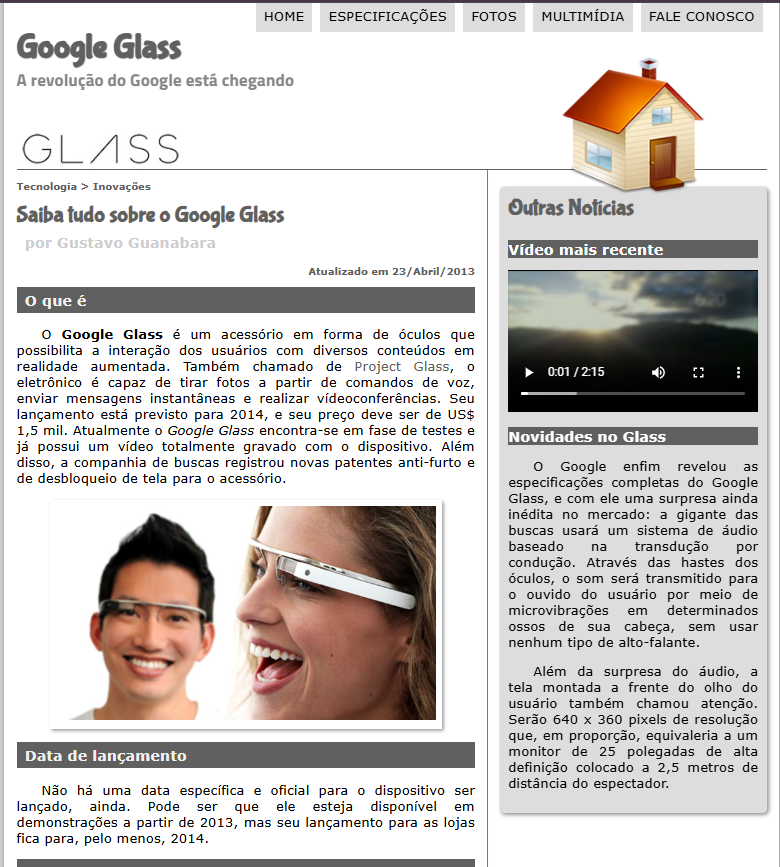 Projeto Google Glass